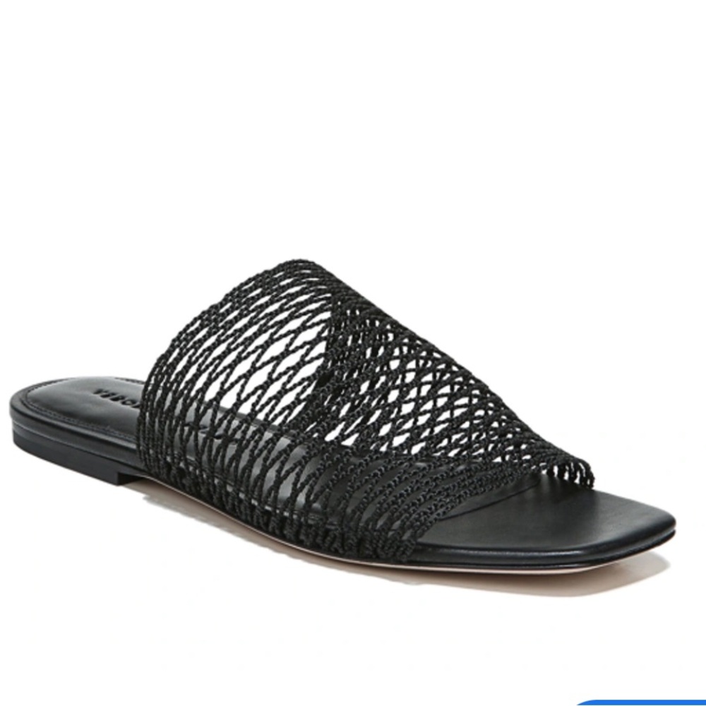 Veronica Beard Black Woven Slide Sandals 8.5